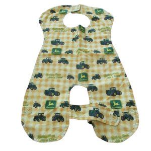 John Deere Handmade Bib‎ Infant Boys One Size Yellow Green Tractors Farm